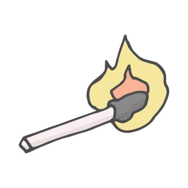 Doodle tarzı. Maç sopa renk vektör kroki. Vektör çizim