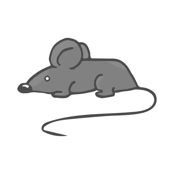 Cartoon white mouse. Color Vector illustration isolated on white background. — Stock Vector