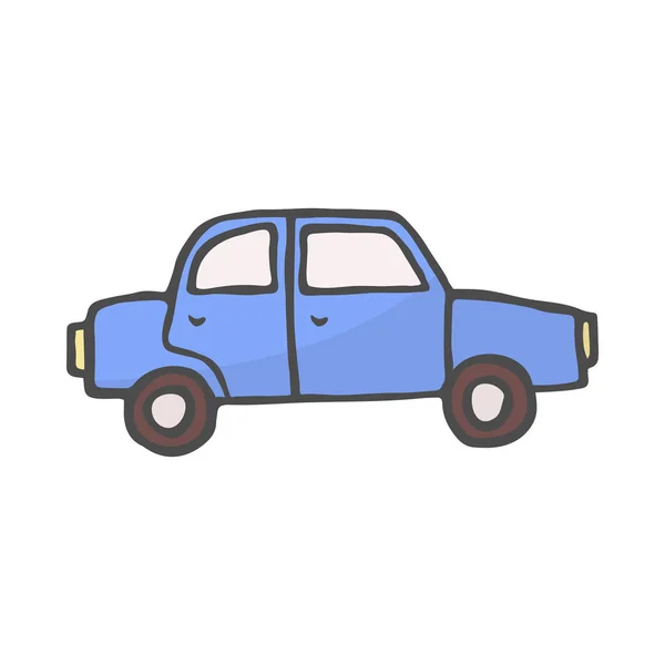 Coche color garabato. Ilustración vectorial aislada sobre fondo blanco . — Vector de stock