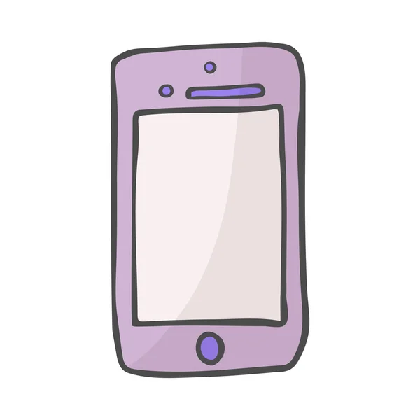 Chytrý telefon barevný doodle ikonu. Ručně tažené skica v vektor — Stockový vektor
