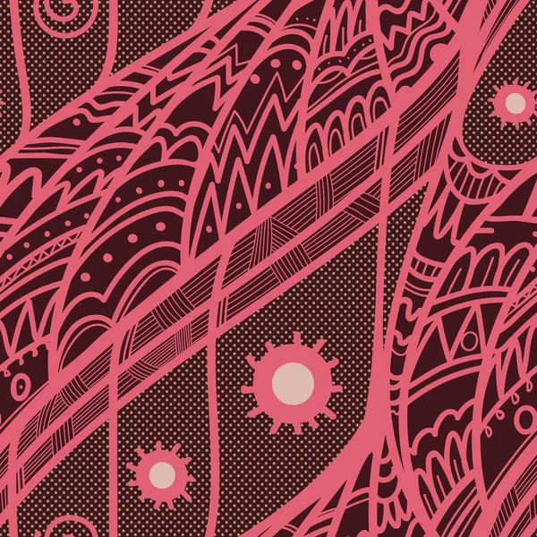 우아한 손으로 그린 낙서 zentangle 꽃 배경 벡터. 웹 디자인, 섬유 산업, 포장지에 완벽 한 패턴을 사용할 수 있습니다. 끝 없는 텍스처. — 스톡 벡터