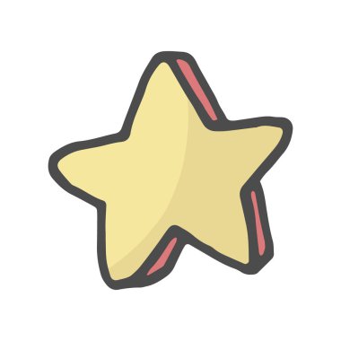 serbest çizilmiş karikatür renkli dekoratif yıldız illüstrasyon doodle