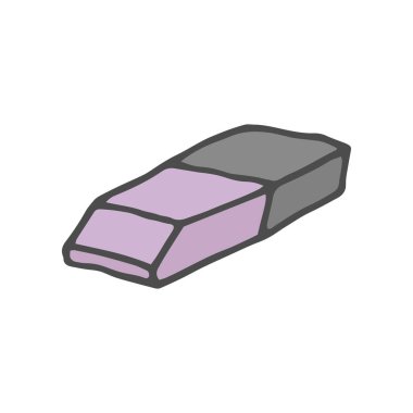 Doodle renk silgi. Beyaz arka plan üzerinde izole vektör çizim.