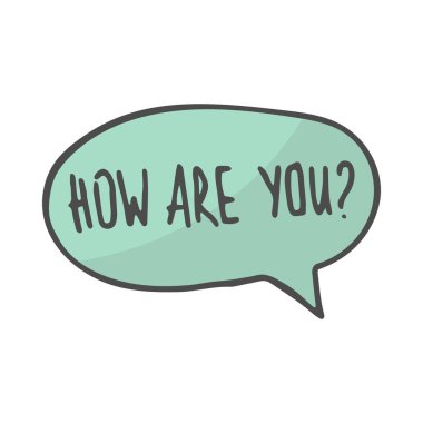 Elle çizilmiş yeşil renk konuşma balonu nasıl are sen. Vektör çizim