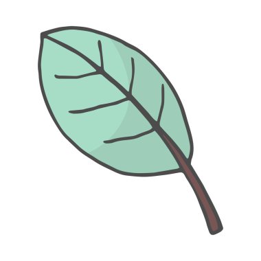 Yaprak rengi doodle doğa. Beyaz arka plan üzerinde izole vektör çizim.