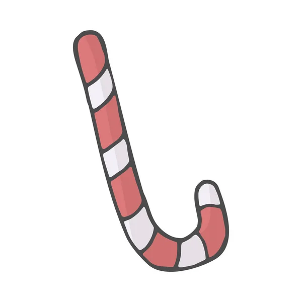 Navidad caramelo color garabato icono. Ilustración vectorial aislada sobre fondo blanco . — Vector de stock