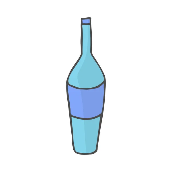 Kleur fles doodle pictogram. Vectorillustratie geïsoleerd op witte achtergrond. — Stockvector