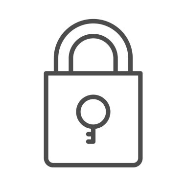 Kilit anahat vektör güvenlik simgesi ile anahtar