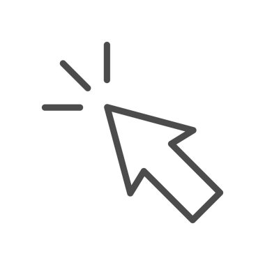 Vektör simgesini tıklatın, imleci sembolü. Web sitesi veya hareket eden app için modern, basit düz vektör çizim