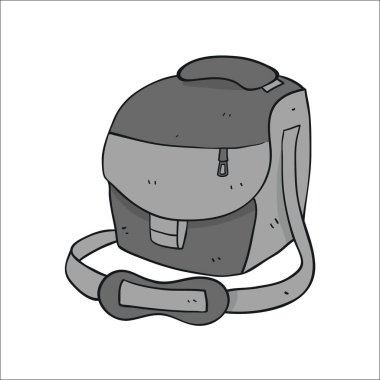 kamera çantası vektör illüstrasyon, gri durum illüstrasyon