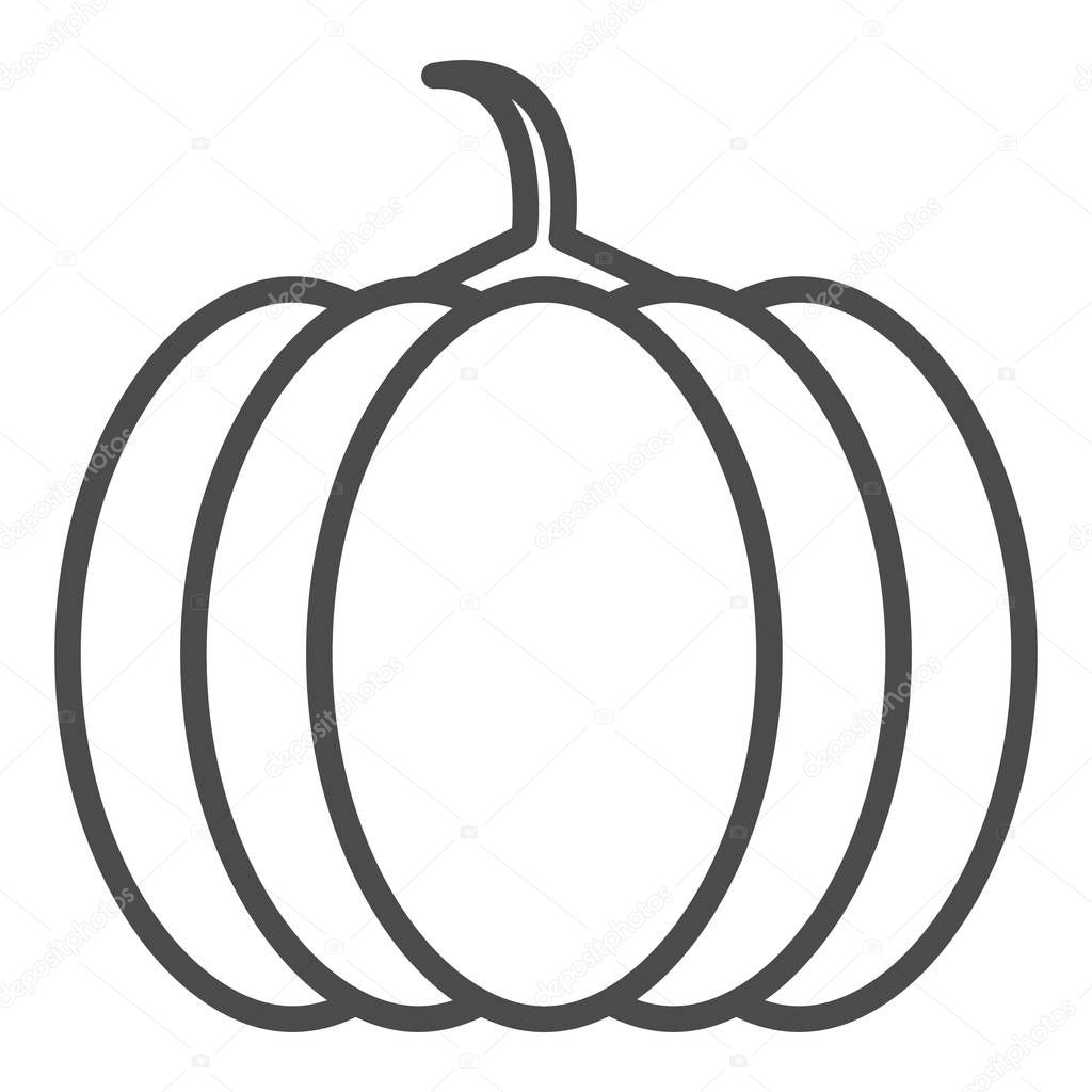 Pumpkin outline vector illustration. Line art vector icon for apps and websites