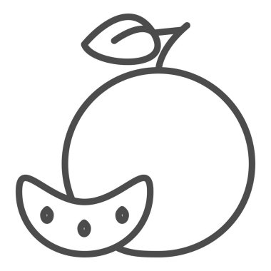 mandalina anahat simgesi. Meyve simgesi nin öğesi. Web sitesi tasarımı ve geliştirme, uygulama geliştirme için ince çizgi simgesi.