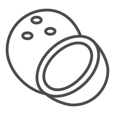 Açık hindistan cevizi doğrusal simgesi. İnce çizgi çizimi. Kontur sembolü. Vektör yalıtılmış anahat çizimi