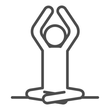 Yoga simgesi beyaz arkaplanda izole edildi. Vector yogası yapan kadın logotisi. Tasarım sembolü.