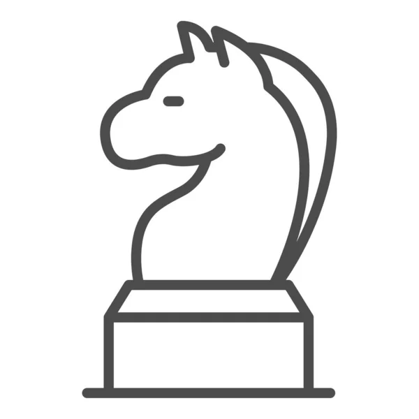 Caballero pieza de ajedrez línea arte vector icono para aplicaciones de ajedrez y sitios web — Vector de stock