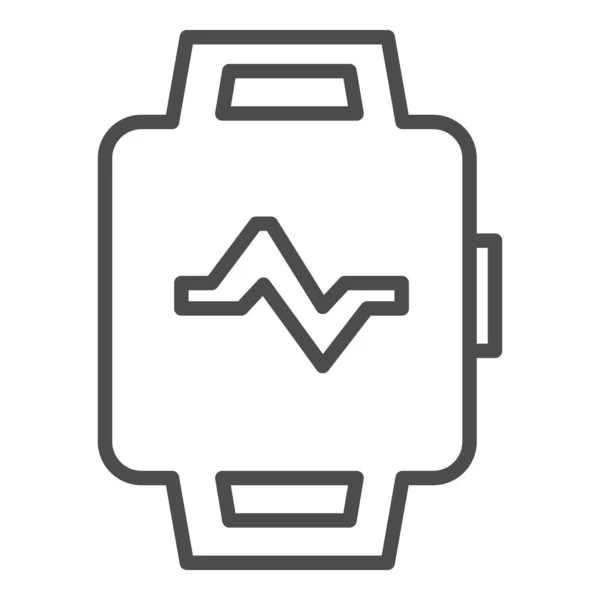 Icono de línea de reloj inteligente y fitness vectorial. Diseño de ilustración de símbolos y signos. Aislado sobre fondo blanco — Vector de stock