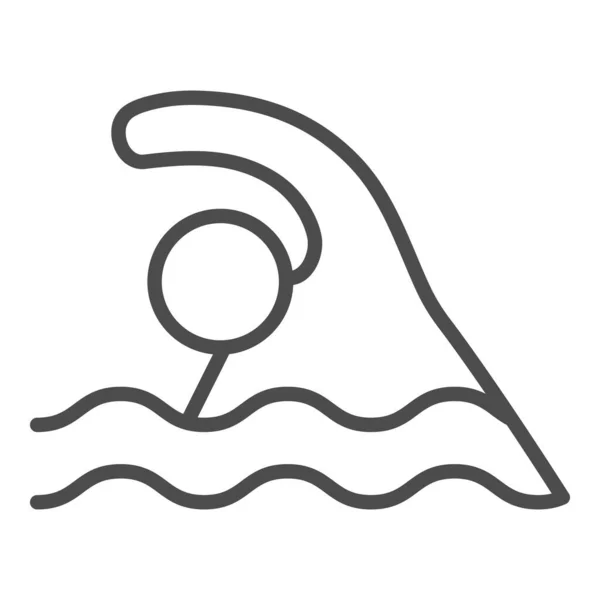 Ωραία κολυμπούσα. Διανυσματική σιλουέτα κολυμβητή. Σύγχρονο περίγραμμα κολύμπι λογότυπο. — Διανυσματικό Αρχείο