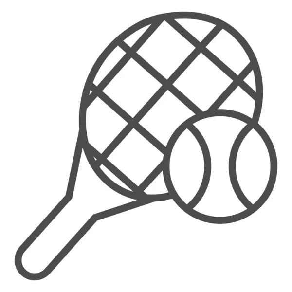Raqueta de tenis concepto de icono de línea. Raqueta de tenis vector lineal ilustración, símbolo, signo — Vector de stock