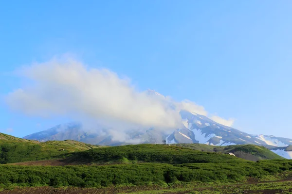 Nube Sobre Volcán Koryaksky Kamchatka Rusia —  Fotos de Stock