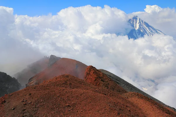 Crater Avachinsky Volcano Peak Koryak Volcano Clouds — Stock Photo, Image