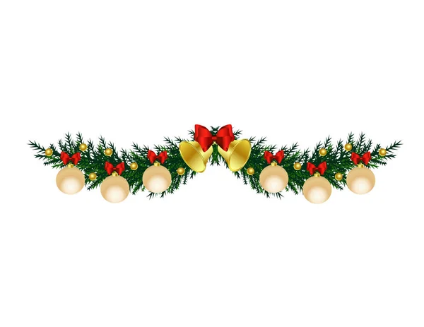 Branche Arbre Noël Avec Jouets — Image vectorielle