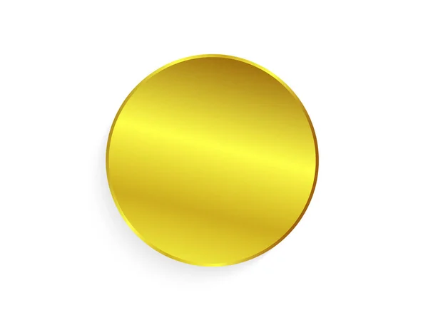 Goldenes Metall Heller Kreis Isoliert Auf Weißem Hintergrund — Stockvektor