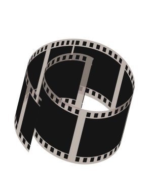 Beyaz arka plan üzerinde izole siyah film kaset yakından görmek