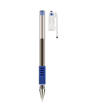 Beyaz arka plan üzerinde izole tek gerçekçi kalem yakından görmek