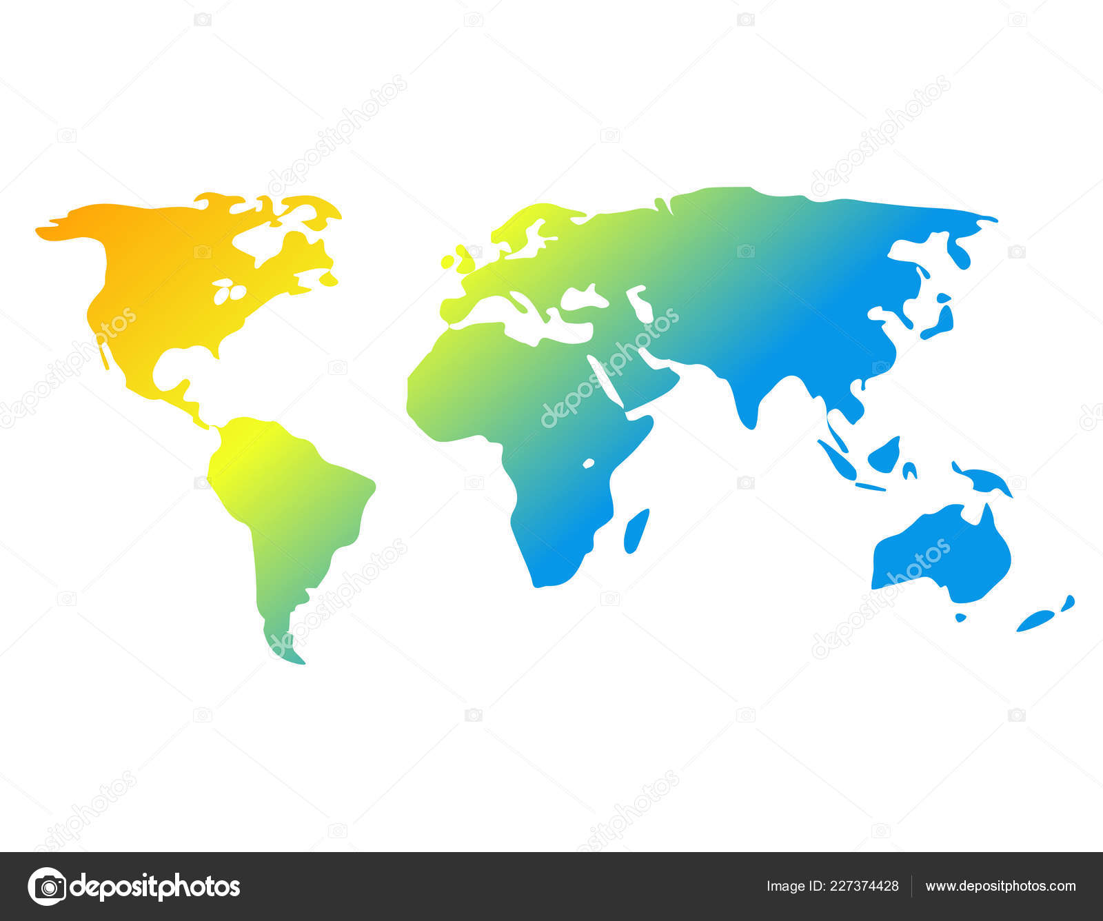 colorful silhouette world map white background stock vector world map white background