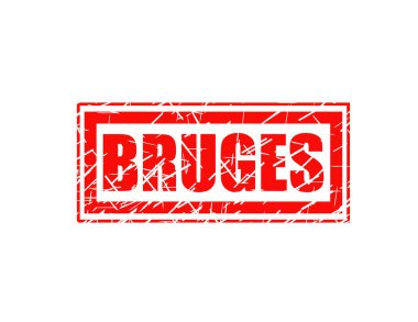 Beyaz arka plan üzerinde izole bruges kırmızı pul