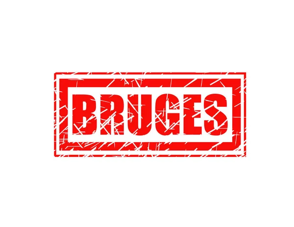 Bruges Red Stamp Isolated White Background — Stock Vector