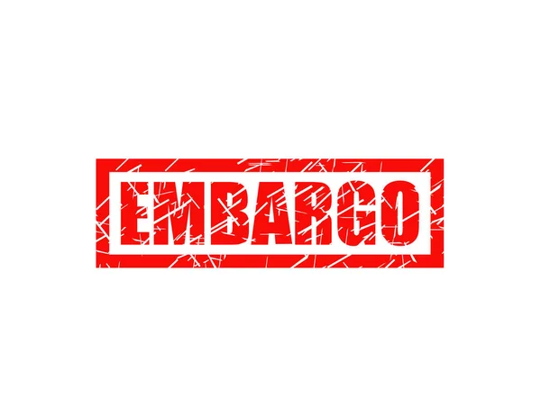 Embargo Red Stamp Isolated White Background — Stock Vector