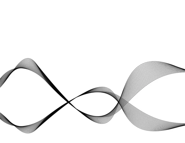 Абстрактный Геометрический Фон Черными Футуристическими Волнистыми Линиями Белом — стоковый вектор