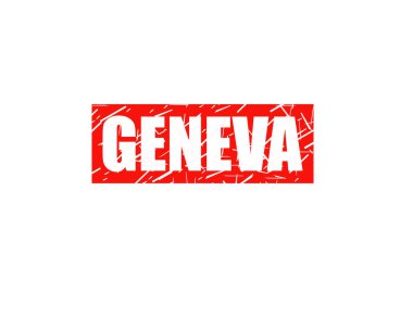 Beyaz arka plan üzerinde izole Cenevre kırmızı pul