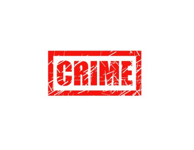 Beyaz arka plan üzerinde izole suç kırmızı pul