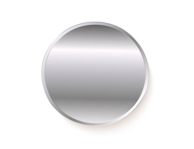 Beyaz arka plan üzerinde izole gümüş metal daire 