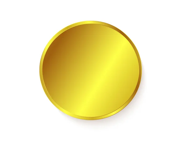 Círculo Metal Dourado Isolado Fundo Branco — Vetor de Stock