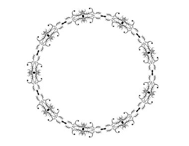 yuvarlak kare desen süsleme izole üzerinde beyaz arka plan