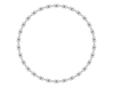 yuvarlak kare desen süsleme izole üzerinde beyaz arka plan