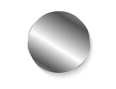 Beyaz arka plan üzerinde izole gümüş metal daire 