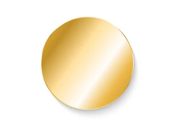 Golden Fém Kör Elszigetelt Fehér Background — Stock Vector