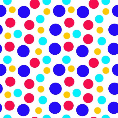 Beyaz arka plan üzerinde renkli daireler ile soyut geometrik desen  