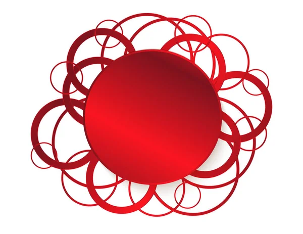 Червоний Круглий Простір Копіювання Абстрактному Круглому Фоні Векторні Ілюстрації — стоковий вектор