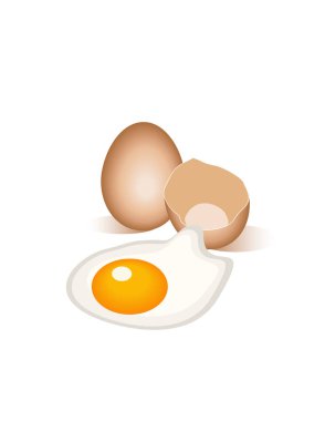 Tavuk yumurta beyaz, vektör çizim üzerinde basit simgesi