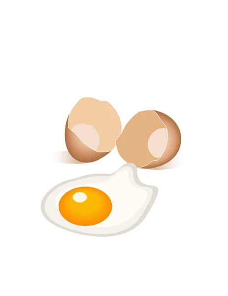 Simple Icon Broken Chicken Egg White Vector Illustration — Stock Vector