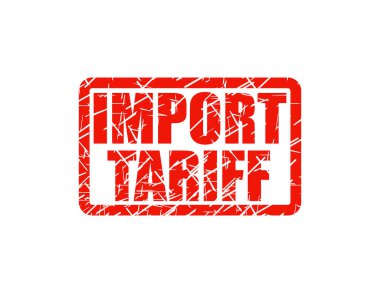 Kırmızı lastik damgası ithalat tarife işareti, vektör çizim ile