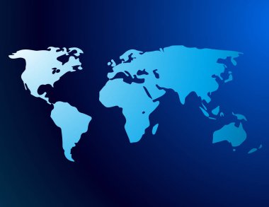 Dünya Haritası, vektör çizim silueti ile banner