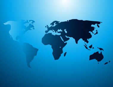 Dünya Haritası, vektör çizim silueti ile banner