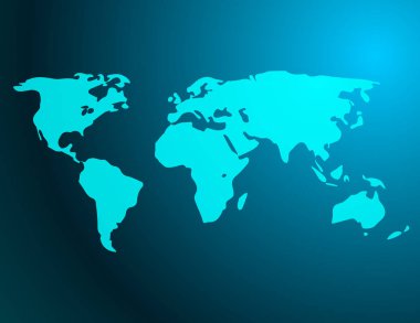 Dünya Haritası, vektör çizim silueti ile banner