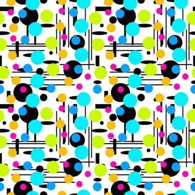 noktalar ve çizgiler, vektör çizim ile Dikişsiz soyut desen